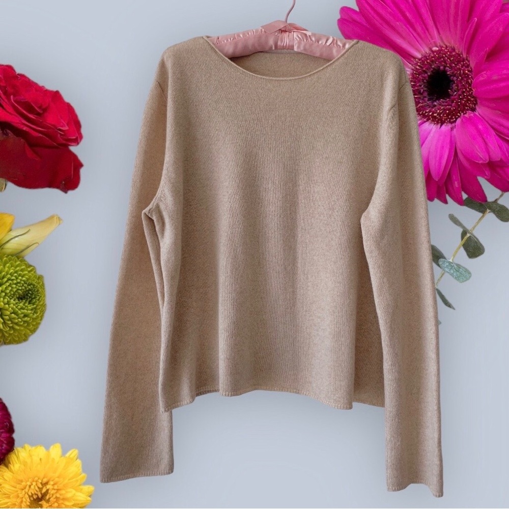 REFORMATION CASHMERE BOXY ROLL-NECK PULLOVER SWEATER NEUTRAL